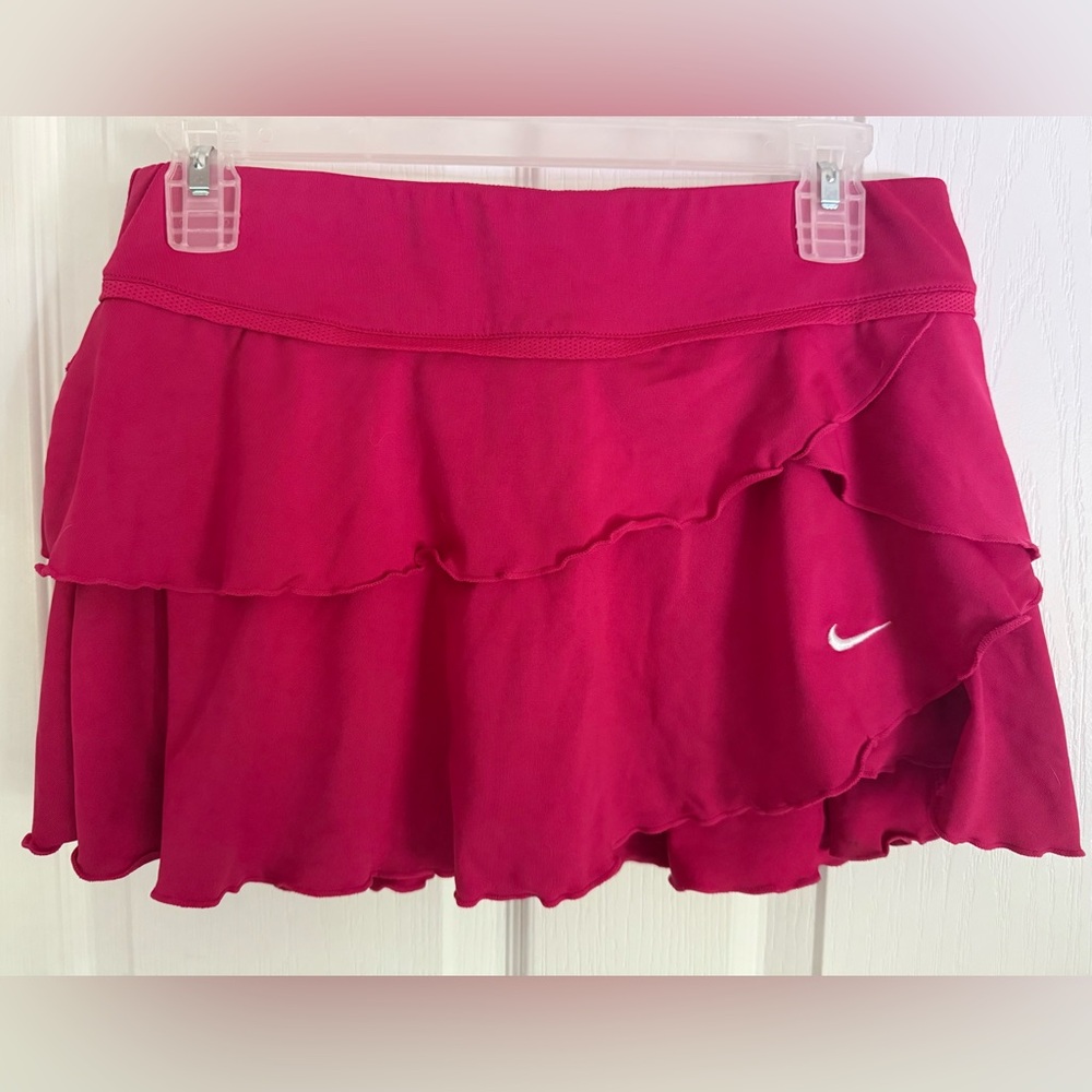Nike Pink Skater Mini Skirt with Ruffled Tiers
